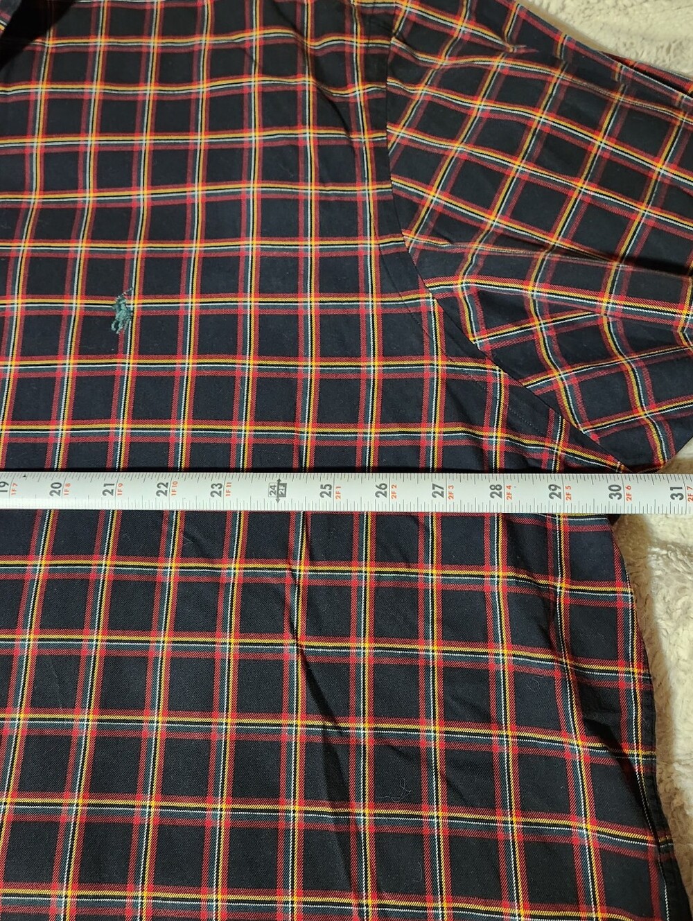 VTG 90s Polo Ralph Lauren Blake Plaid Shirt 3X Two Ply Cotton Tartan Black Red - Picture 5 of 8